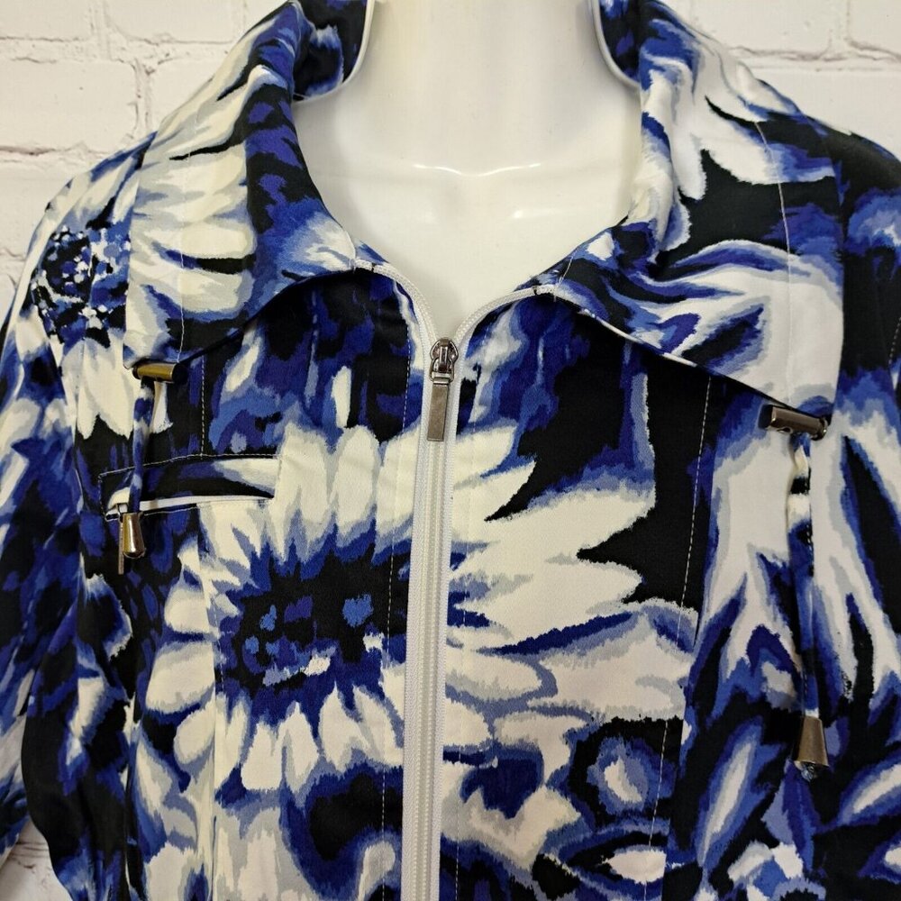 Sportelle Floral Full Zip Jacket Size Medium - Picture 2 of 7